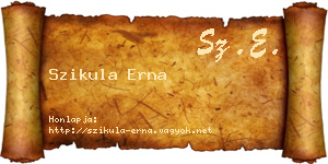 Szikula Erna névjegykártya